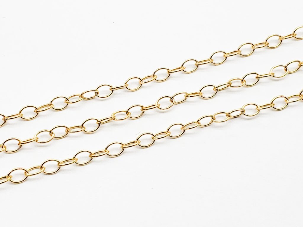 14k Gold Filled Cable Chain 3mm InTheWorksBeads